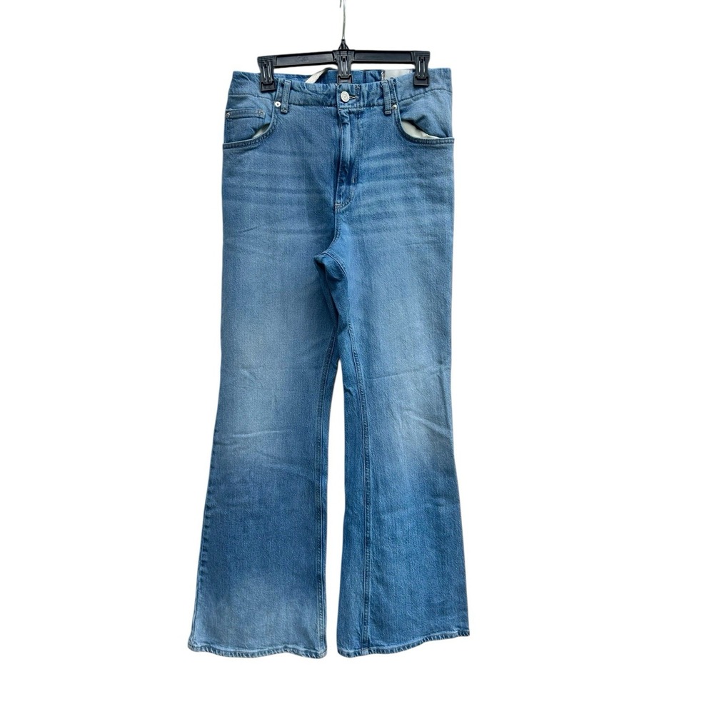 BDG Urban Outfitters Women 32 Flare Wide Leg Jeans Lace Up Back Blue Denim 34x32